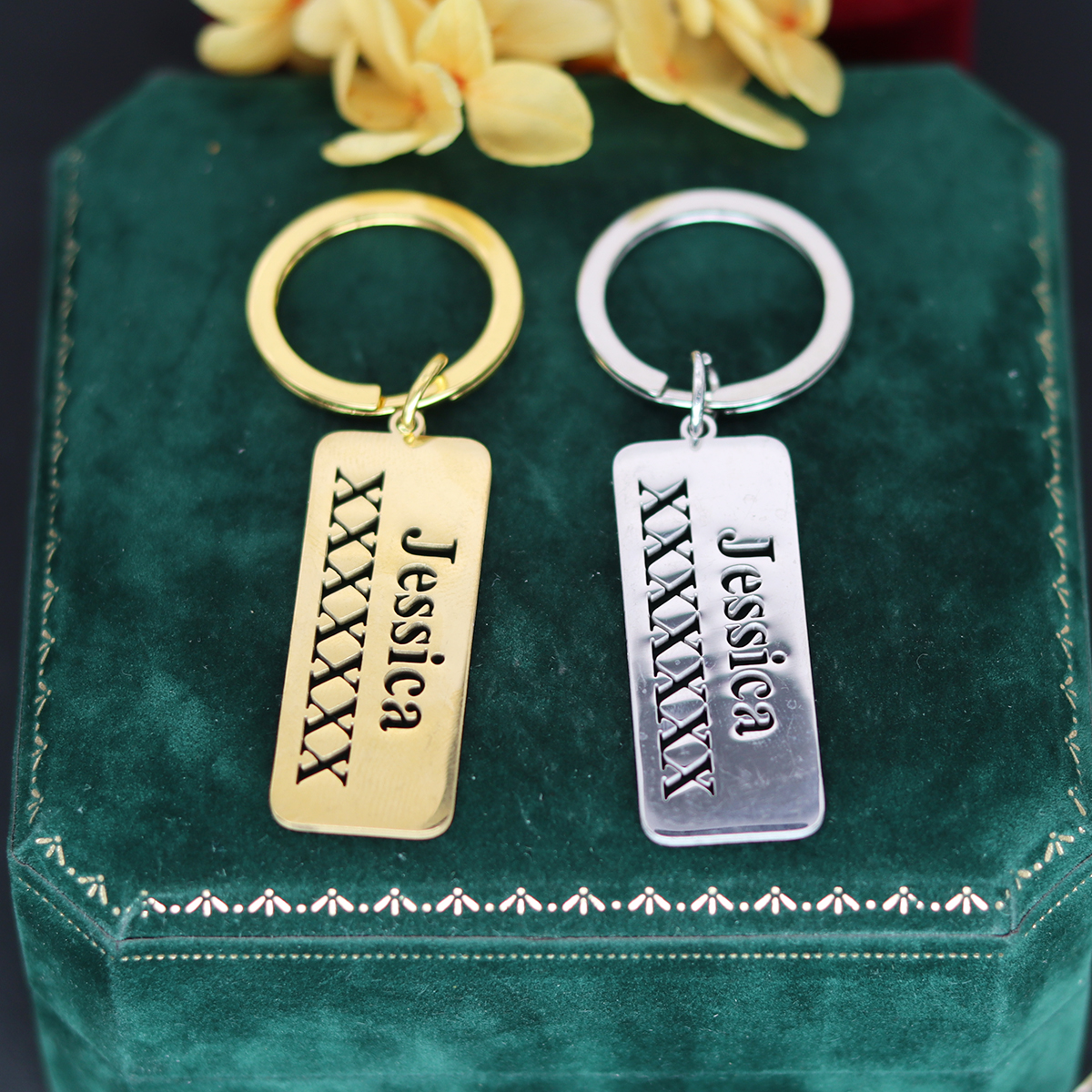 Men'S Fashion Gold Chain - QIAMNI Personalized Custom Name Keychain Gift