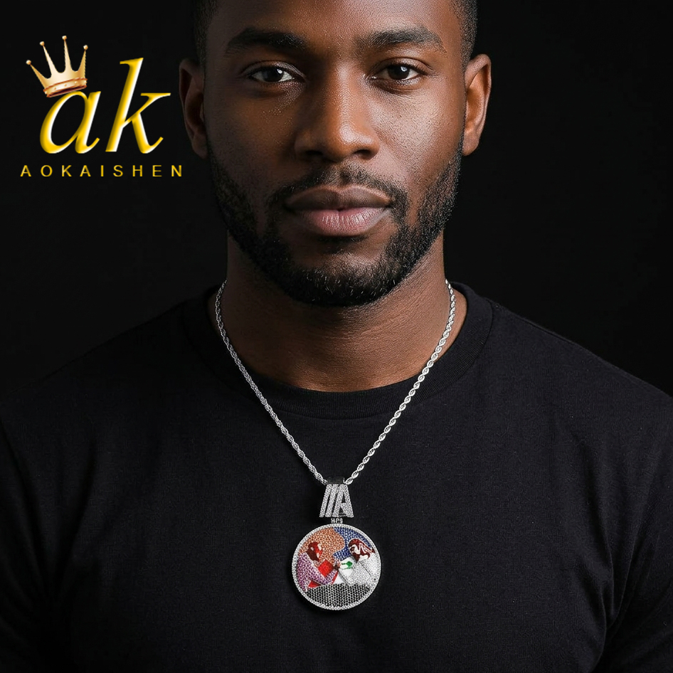 Mens Fashion Discord - Aokaishen Iced Out Disc Wrist Wrestling