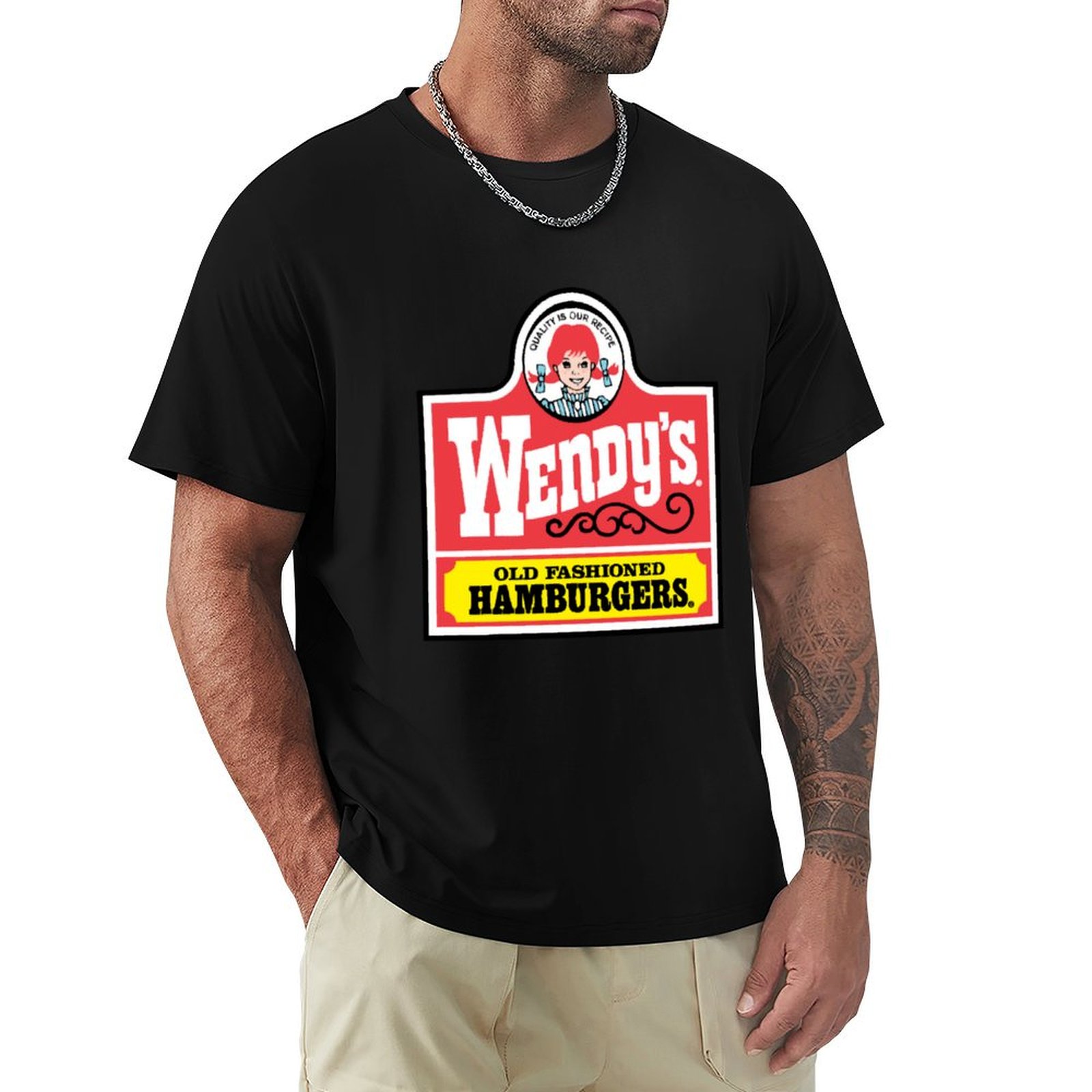 Men'S Fashion Hamburg - Wendy's retro old Fashioned Hamburgers T-Shirt