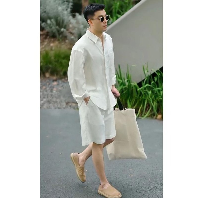 Men'S Fashion For Summer 2026 - Summer Casual Set Lyocell Linen Shirt