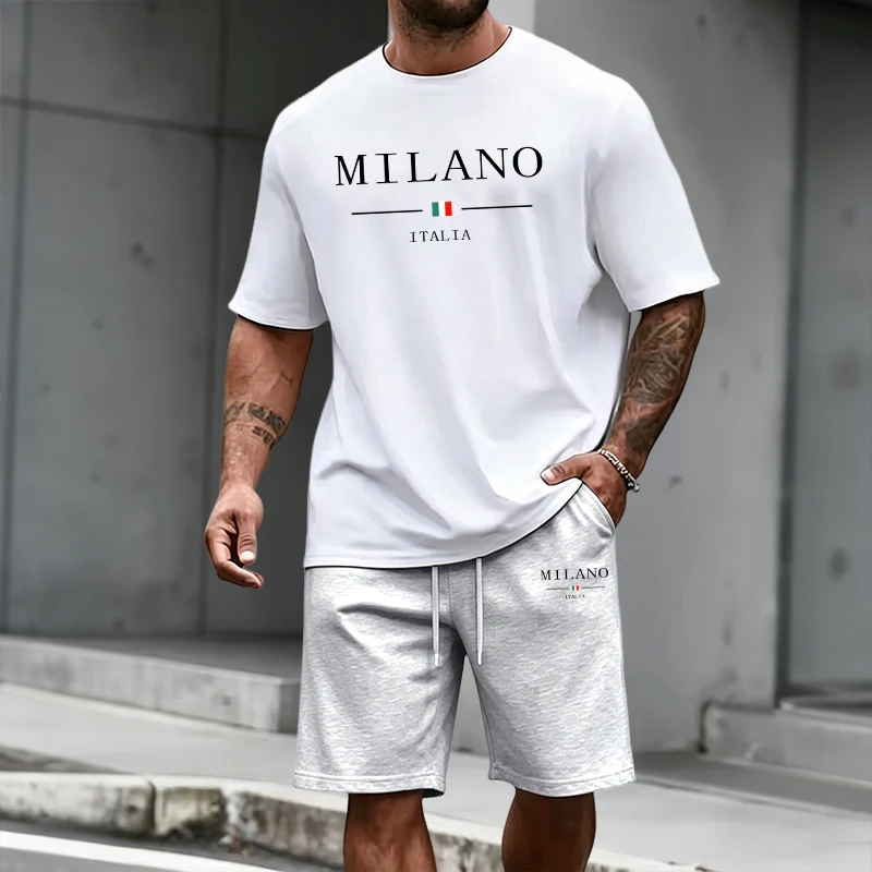 Men'S Fashion For Summer 2026 - Men's Tracksuit Short Sleeve Top and