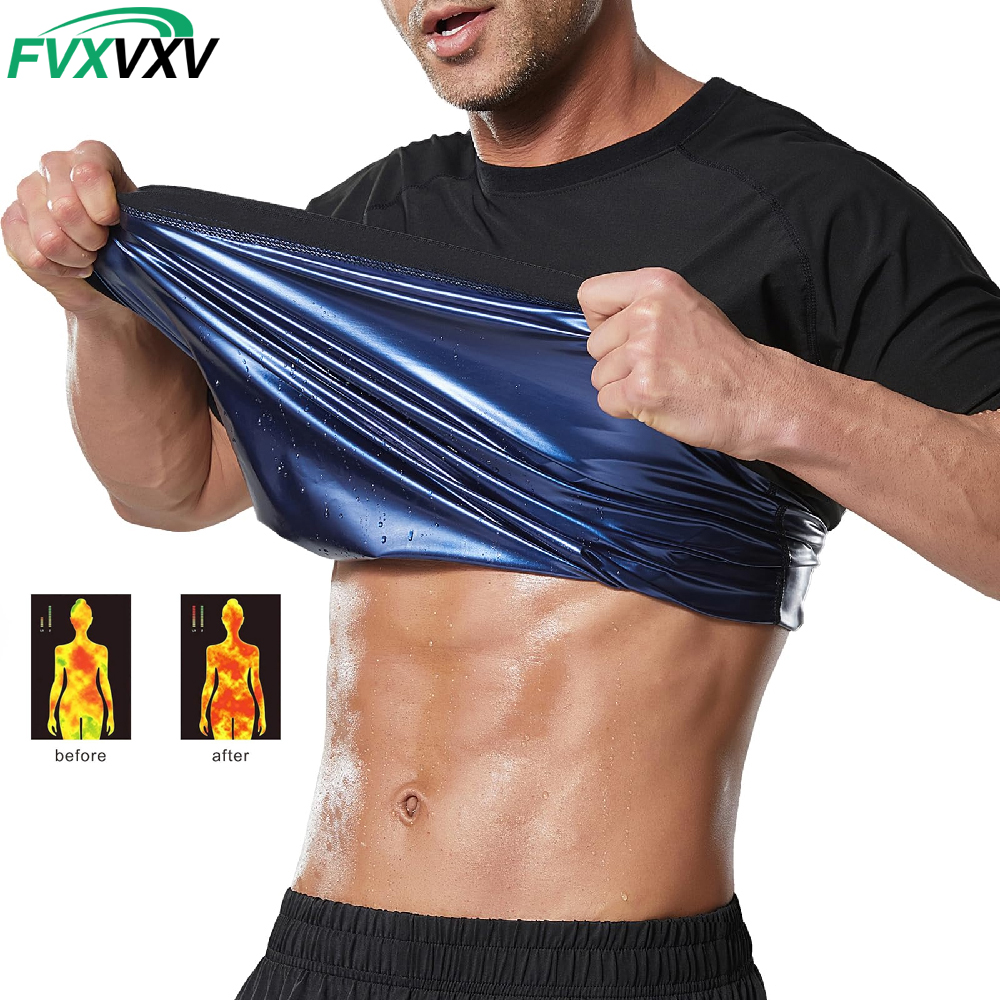 Compression Shirt Workout - 1PCS Men's Sauna Shirt Short Sleeve