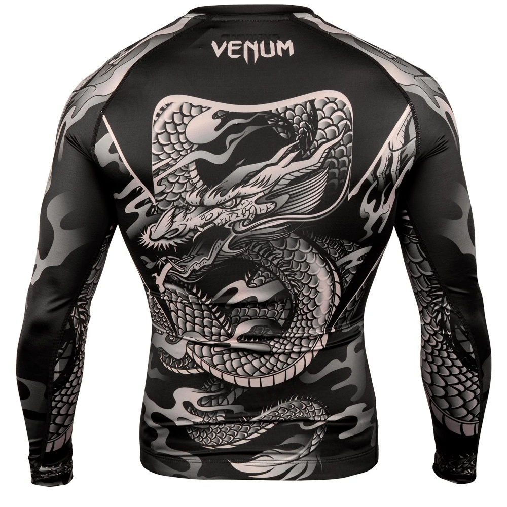 Dragon Pattern Long Sleeve Com - Compression Shirt Workout บทวิจารณ์และราคา