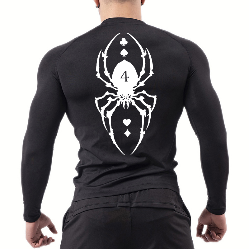 Spider Print Compression Shirt - Compression Shirt Workout บทวิจารณ์และราคา