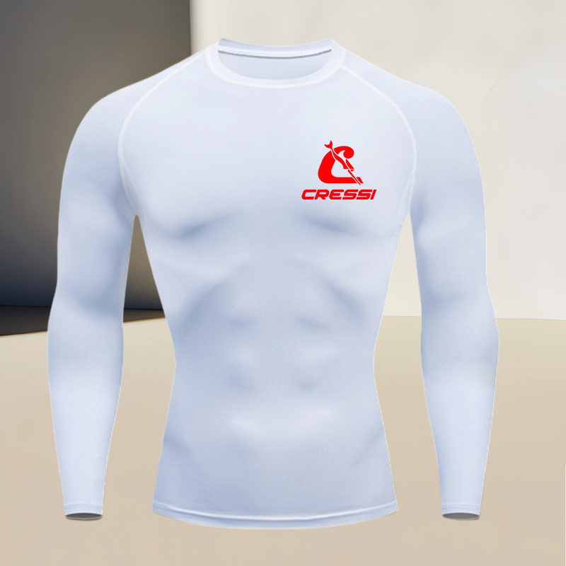 Men's round neck long sleeved, - Compression Shirt Workout บทวิจารณ์และราคา