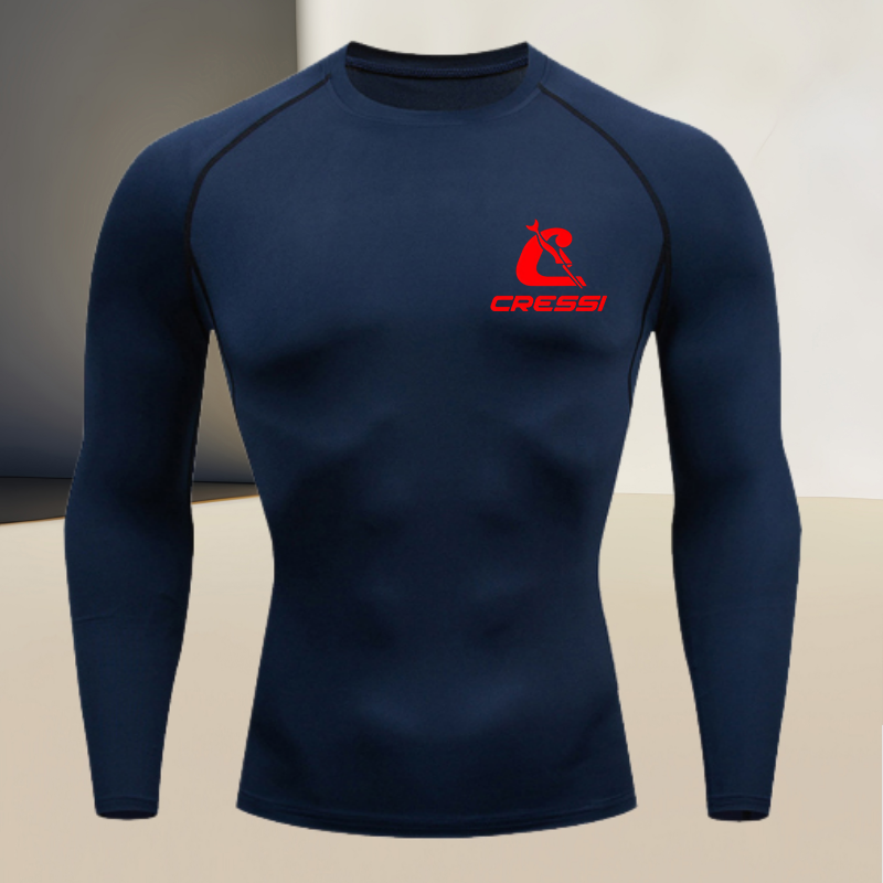 Men's round neck long sleeved, - Compression Shirt Workout บทวิจารณ์และราคา