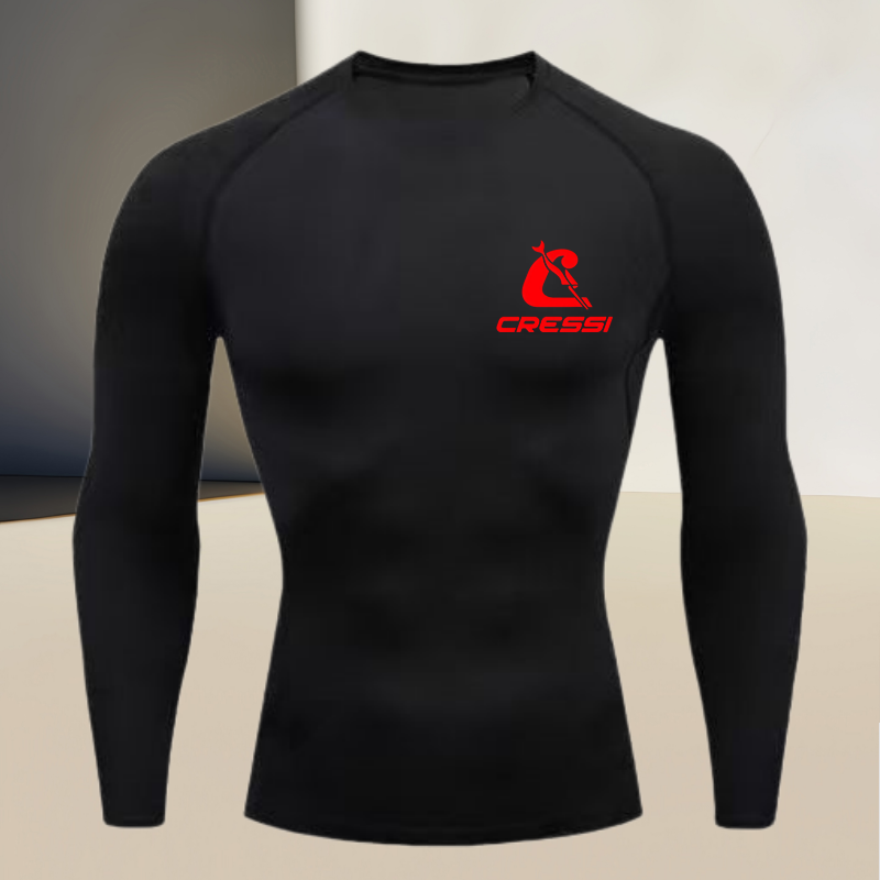 Men's round neck long sleeved, - Compression Shirt Workout บทวิจารณ์และราคา