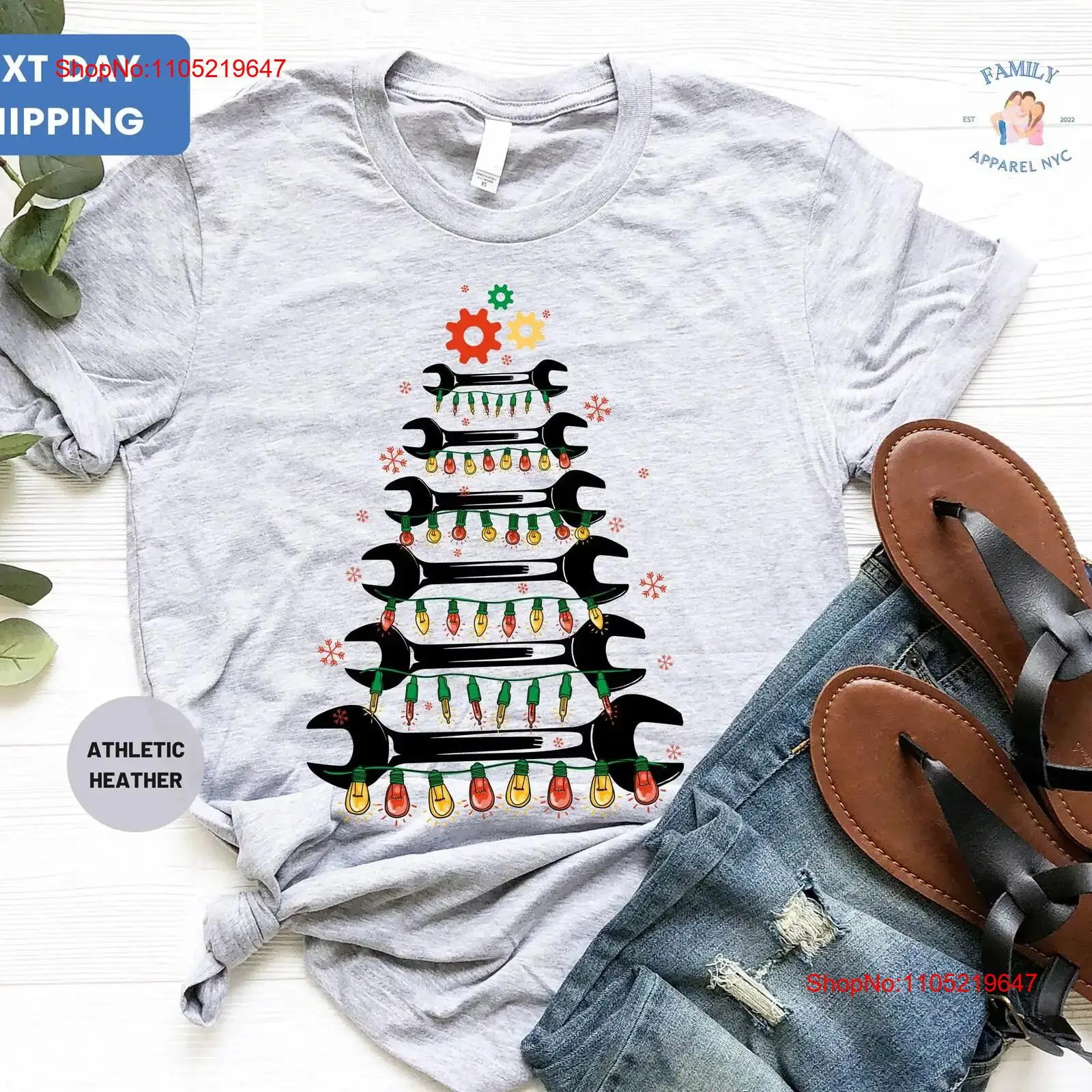 Wrench Christmas Tree T Shirt  - Men'S Fashion Garage บทวิจารณ์และราคา