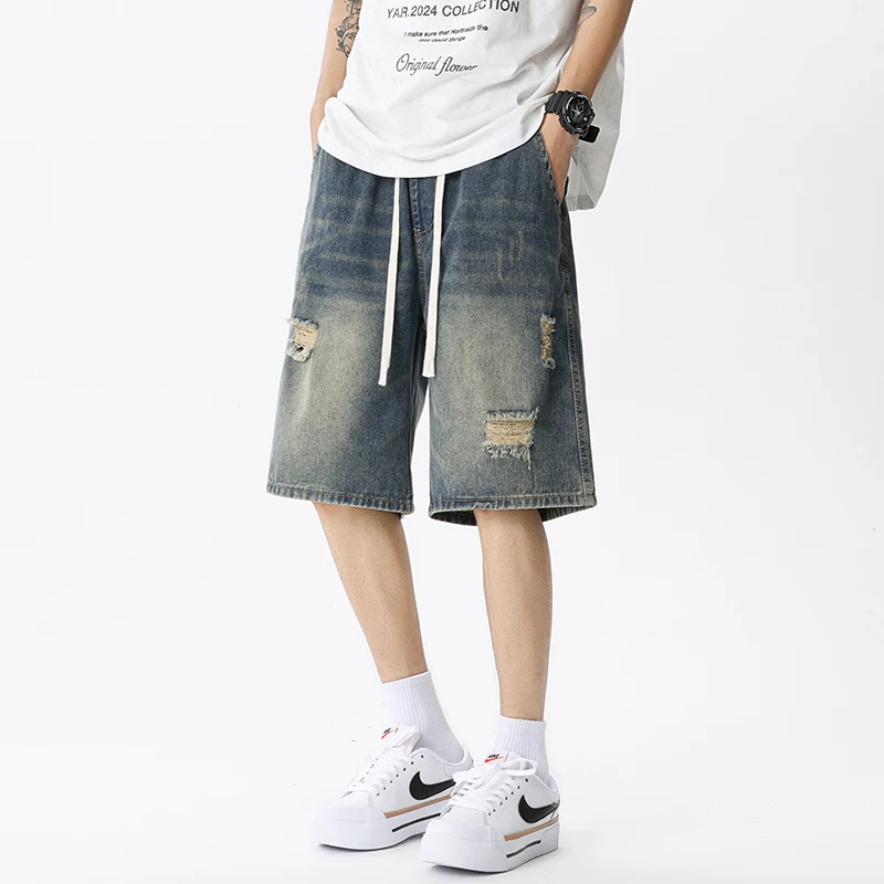 Summer Thin Denim Shorts Men's - Men'S Fashion Jeans บทวิจารณ์และราคา