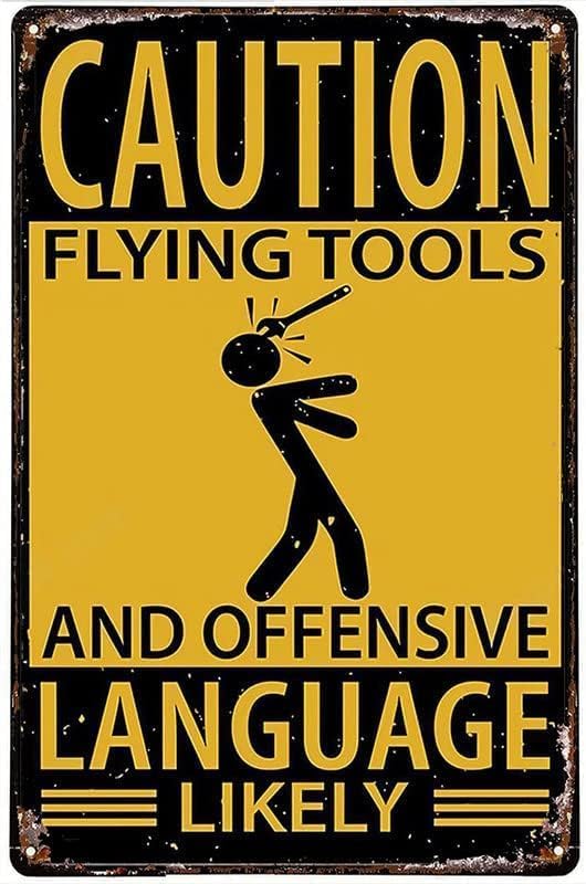 Caution Flying Tools And Offen - Men'S Fashion Garage บทวิจารณ์และราคา
