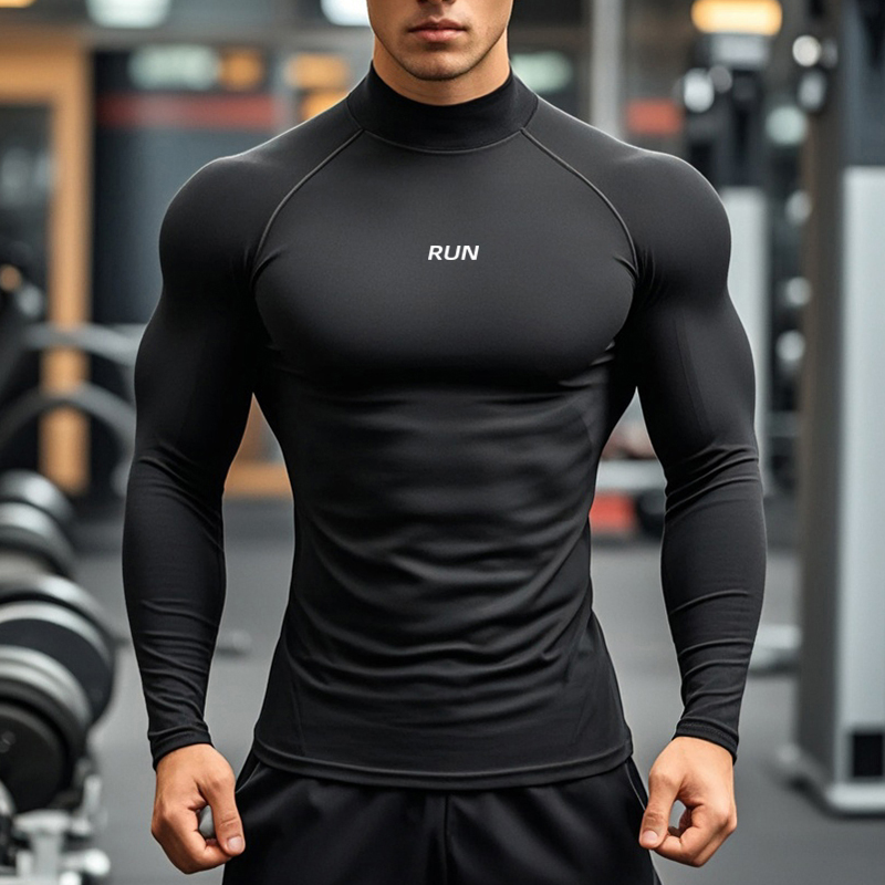 Men's Running Turtleneck Quick - Compression Shirt Workout บทวิจารณ์และราคา