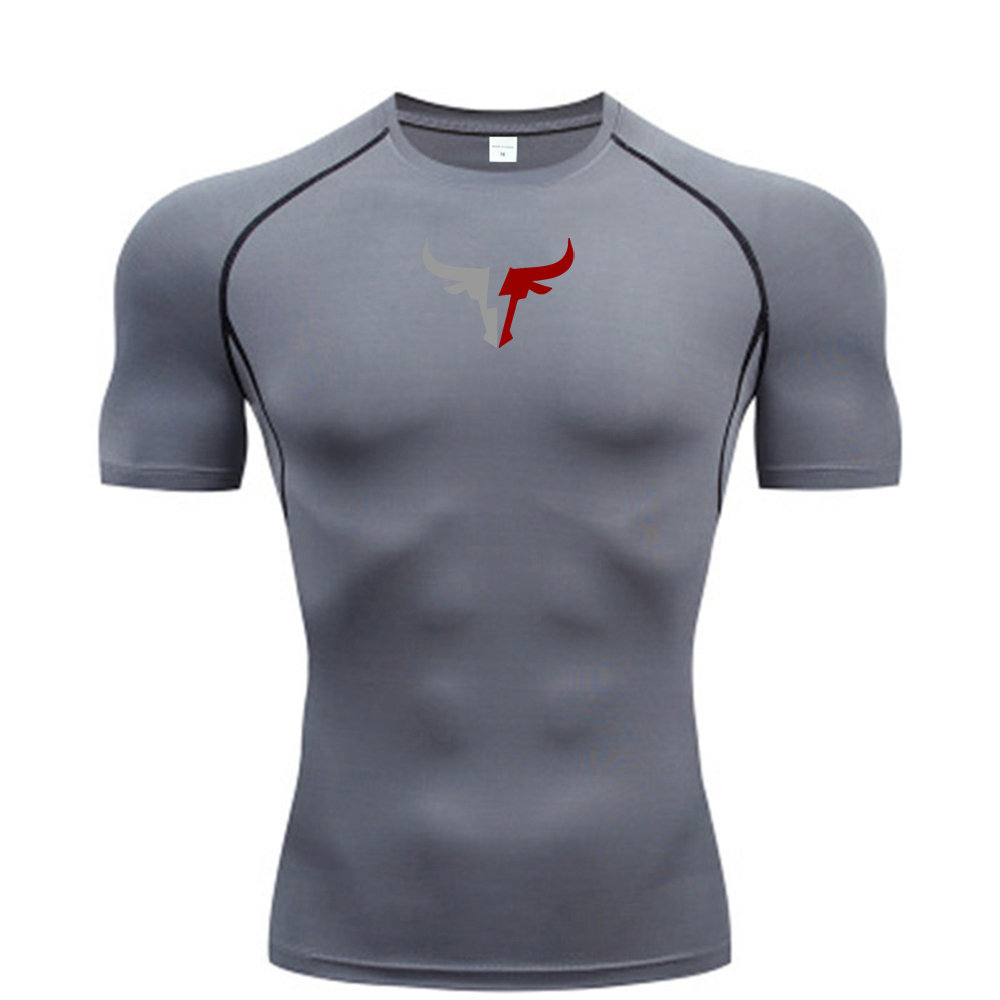 Men's bull head compression T- - Compression Shirt Workout บทวิจารณ์และราคา