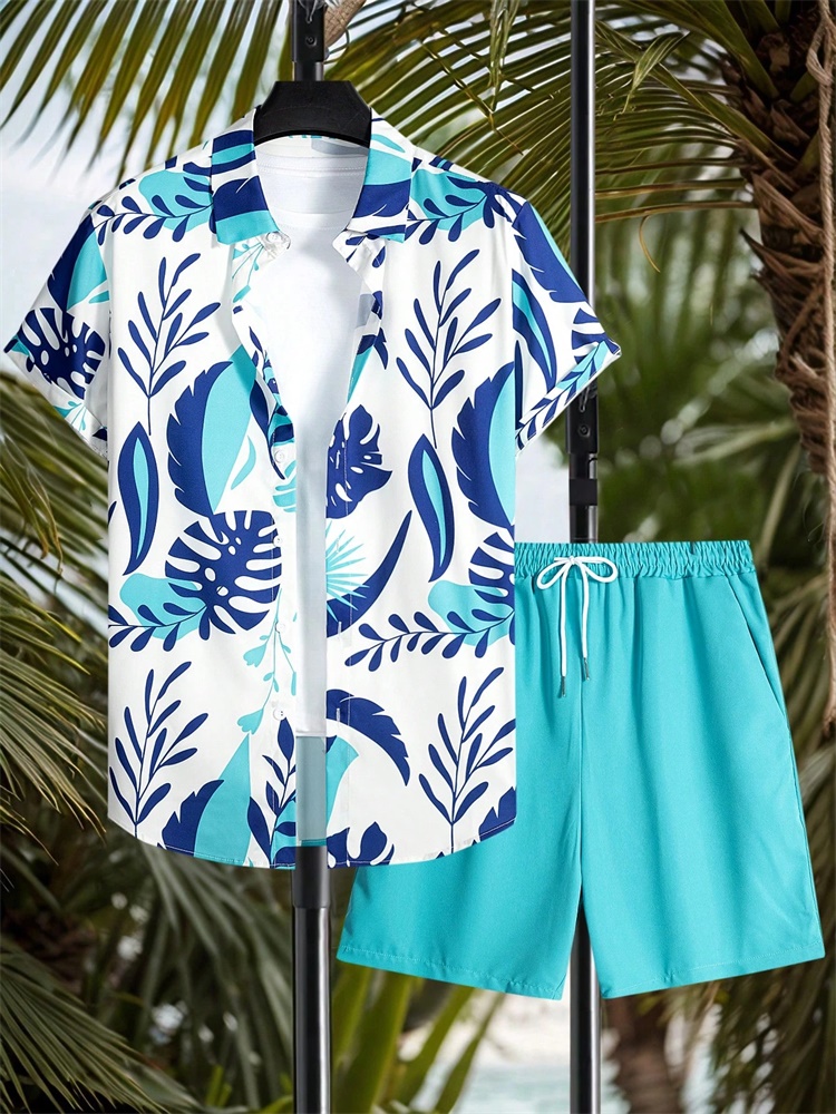 Men's Short-sleeved Shirt Set  - Mens Fashion Trend บทวิจารณ์และราคา