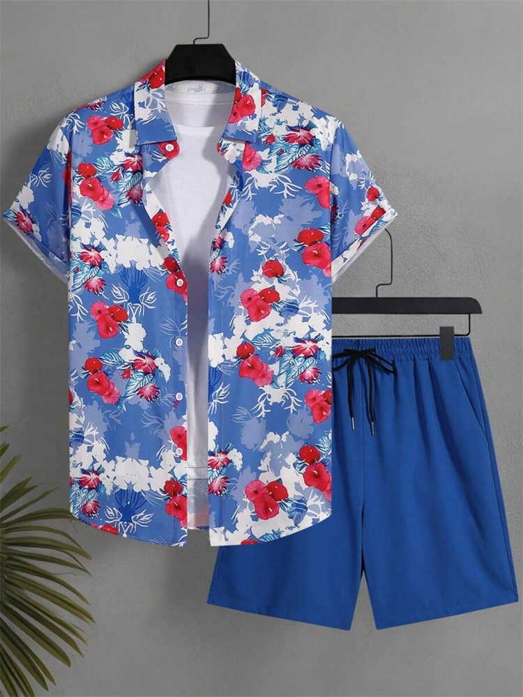 Men's Short-sleeved Shirt Set  - Mens Fashion Trend บทวิจารณ์และราคา