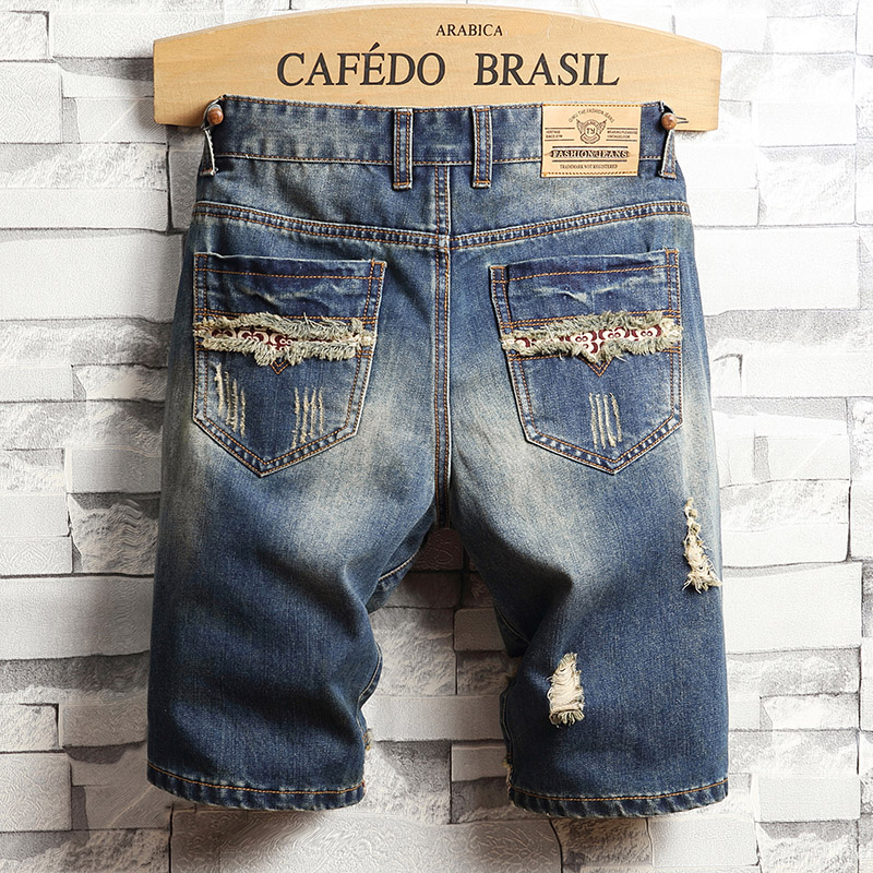 Ripped Hip-hop Denim Shorts Me - Men'S Fashion Jeans บทวิจารณ์และราคา