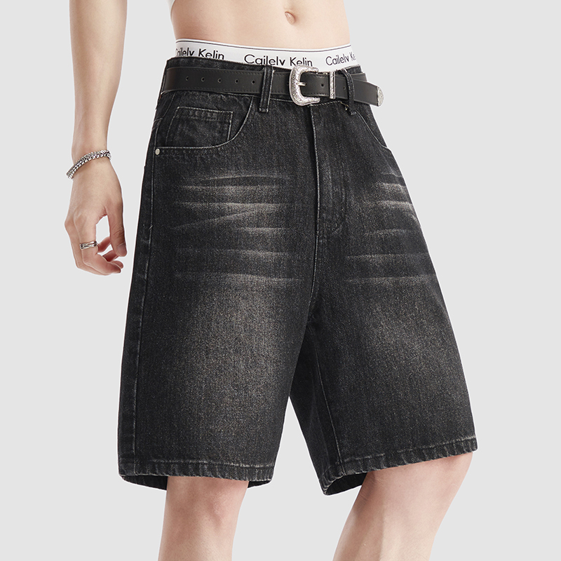 Summer Thin Black Denim Shorts - Men'S Fashion Jeans บทวิจารณ์และราคา