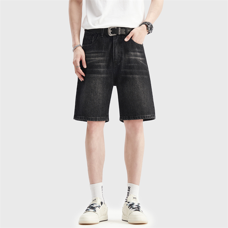 Summer Thin Black Denim Shorts - Men'S Fashion Jeans บทวิจารณ์และราคา