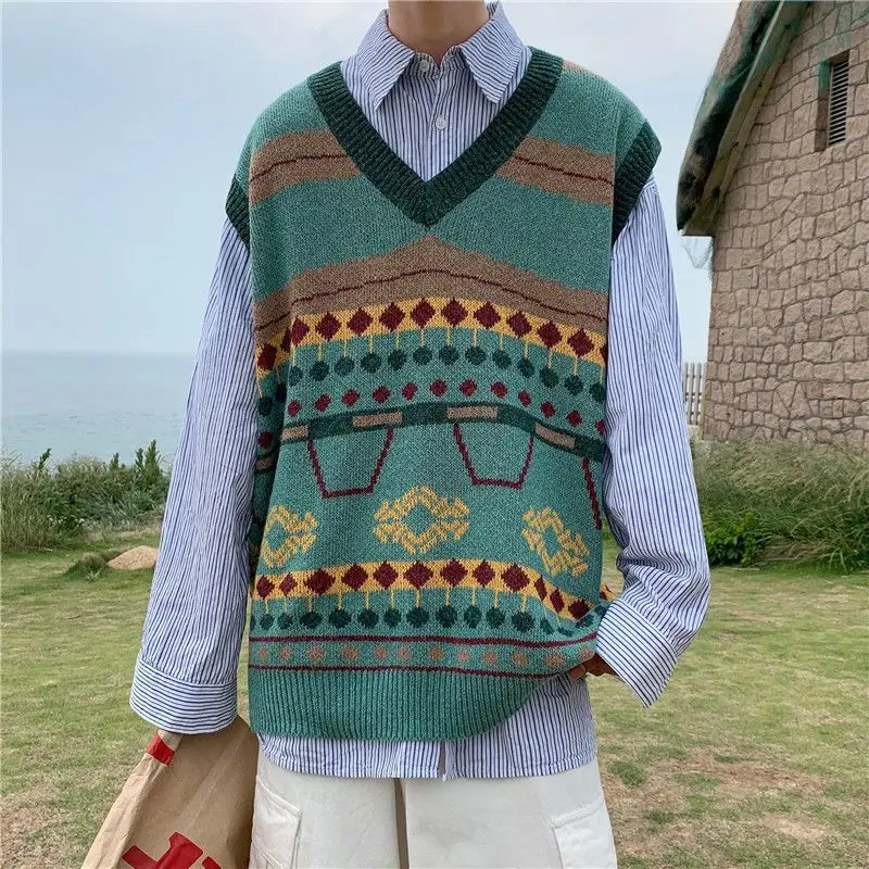 Waistcoat Korean Fashion Knit  - Men'S Fashion Reviews บทวิจารณ์และราคา