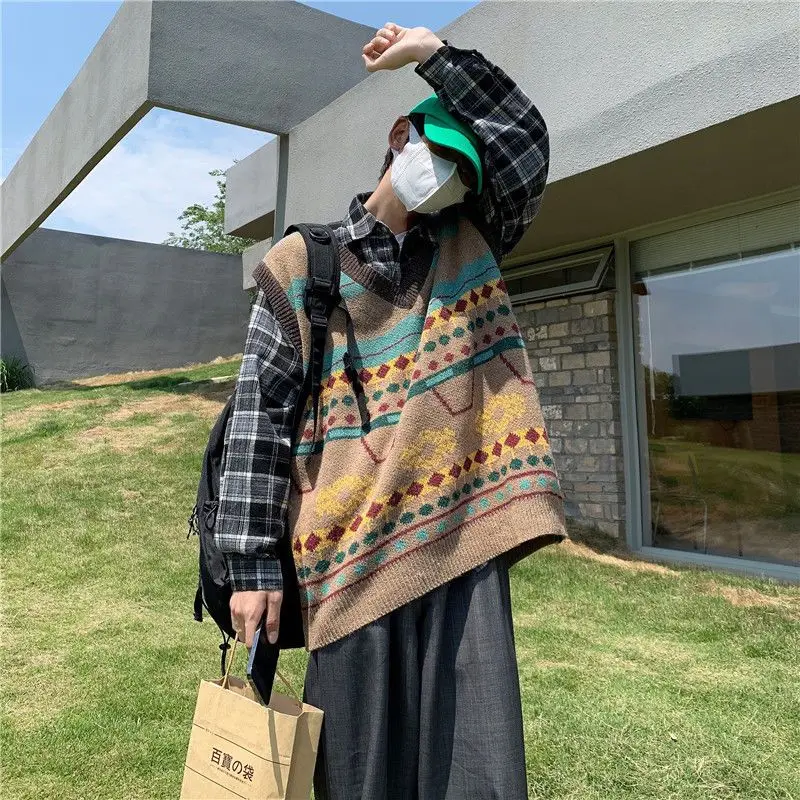 Waistcoat Korean Fashion Knit  - Men'S Fashion Reviews บทวิจารณ์และราคา