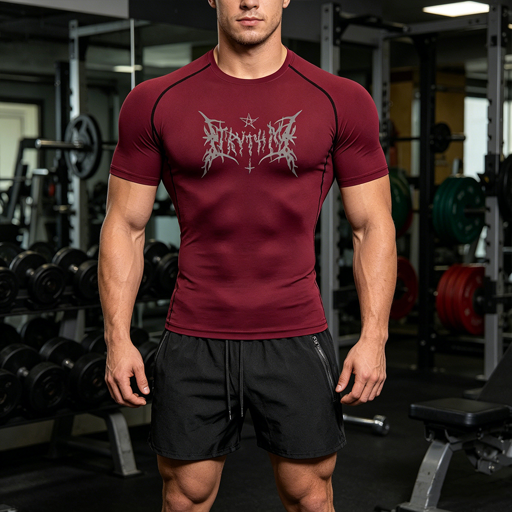 Men's 2 Piece Set Gothic Lette - Compression Shirt Workout บทวิจารณ์และราคา