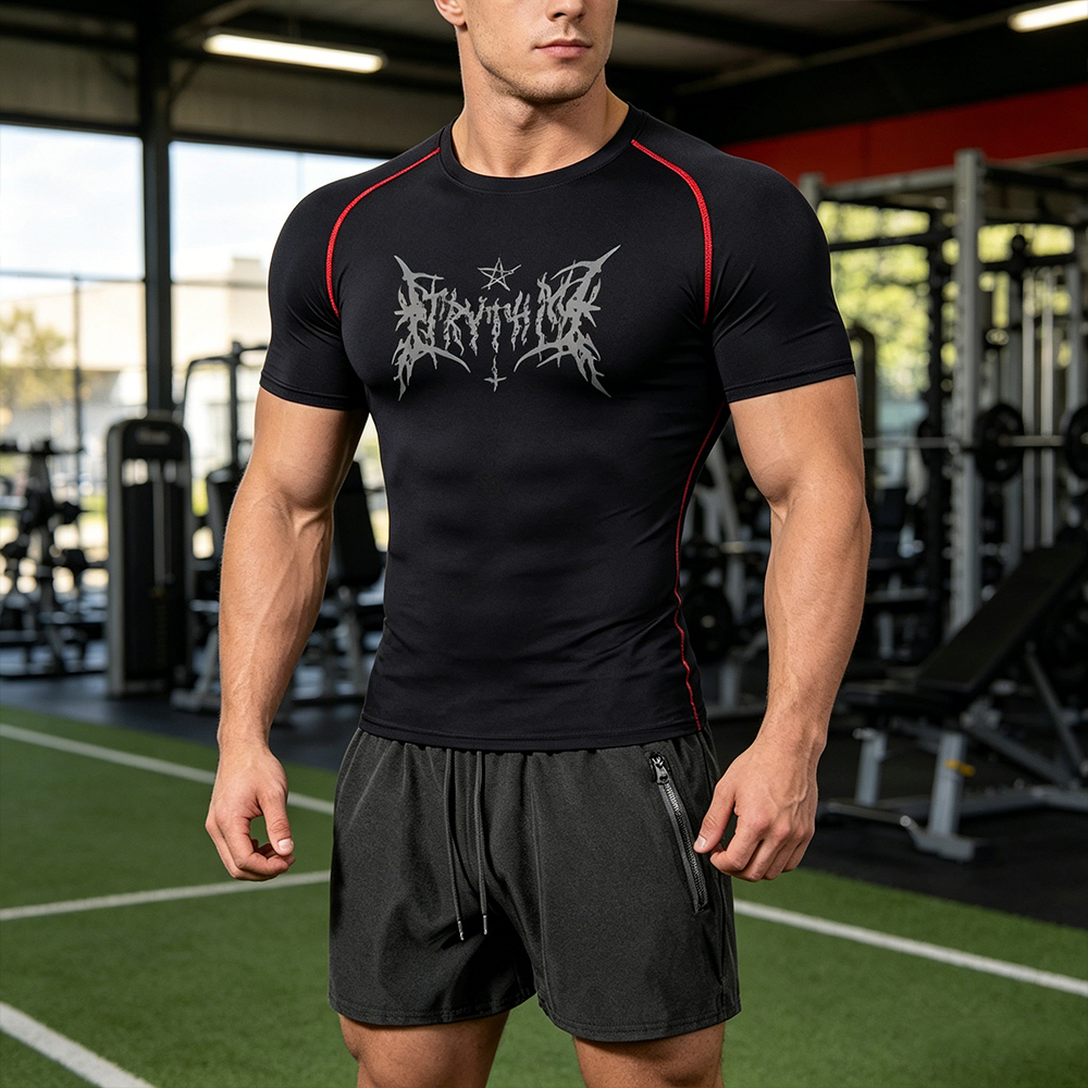 Men's 2 Piece Set Gothic Lette - Compression Shirt Workout บทวิจารณ์และราคา