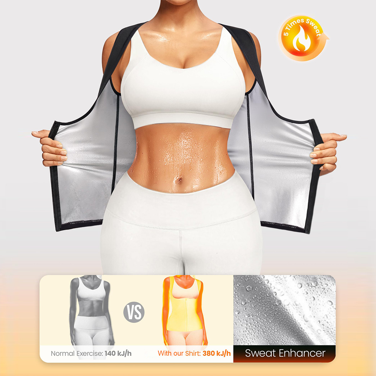 1PCS Women’s Sweat Vest for We - Compression Shirt Workout บทวิจารณ์และราคา
