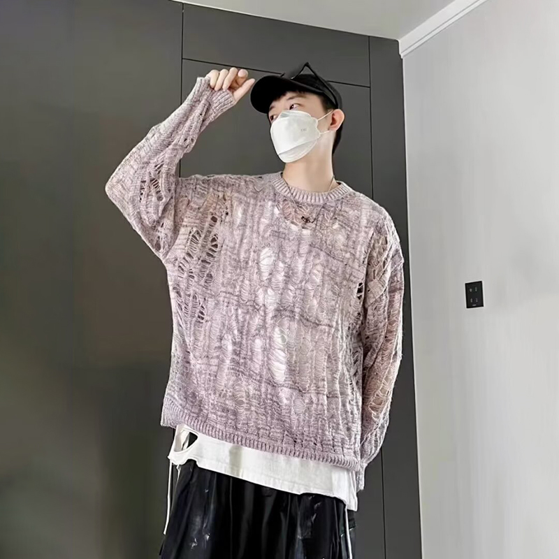 Vintage Ripped Hollow Out Mesh - Mens Fashion Mullet บทวิจารณ์และราคา