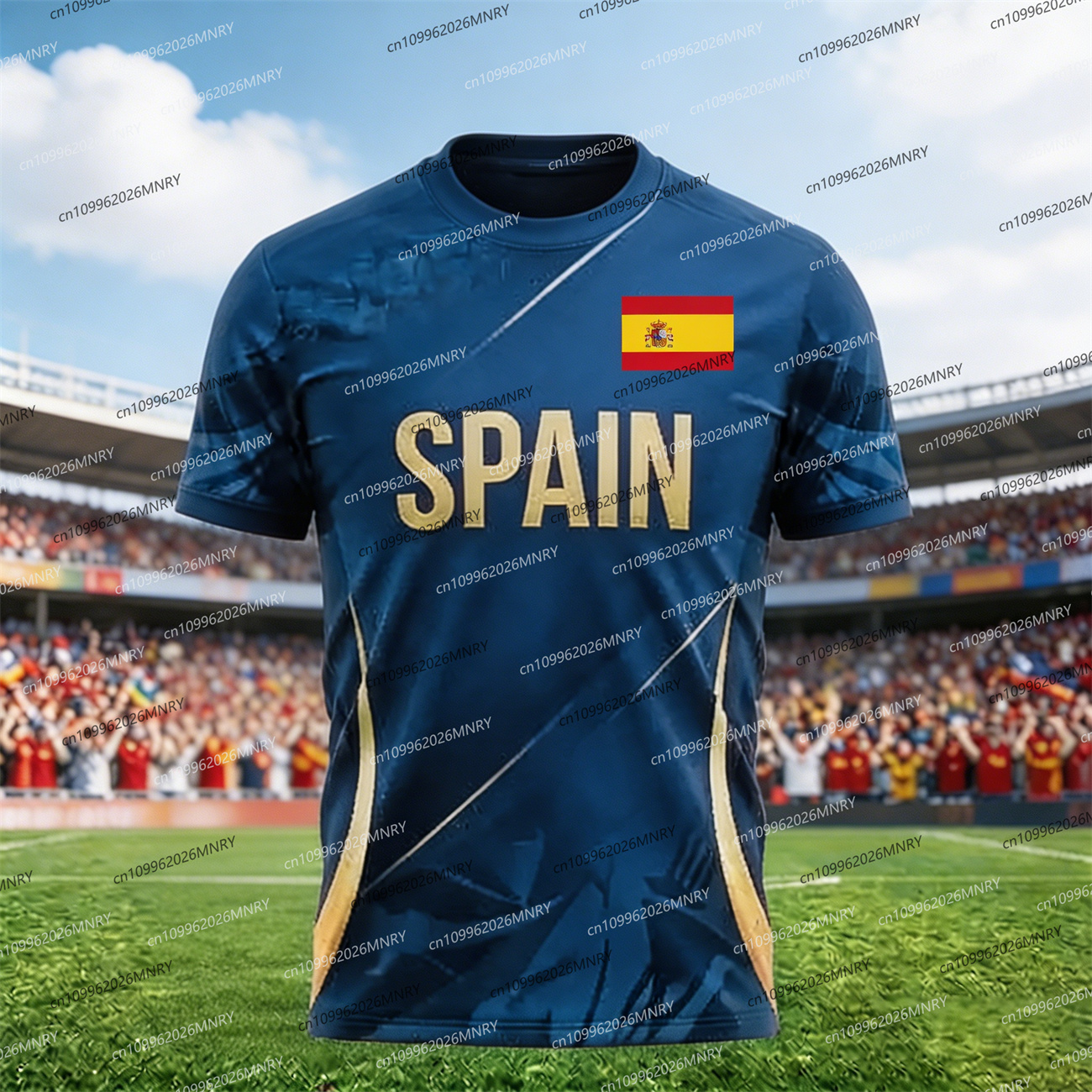2026 Spain Flag Emblem tshirt  - Men'S Fashion Logo บทวิจารณ์และราคา
