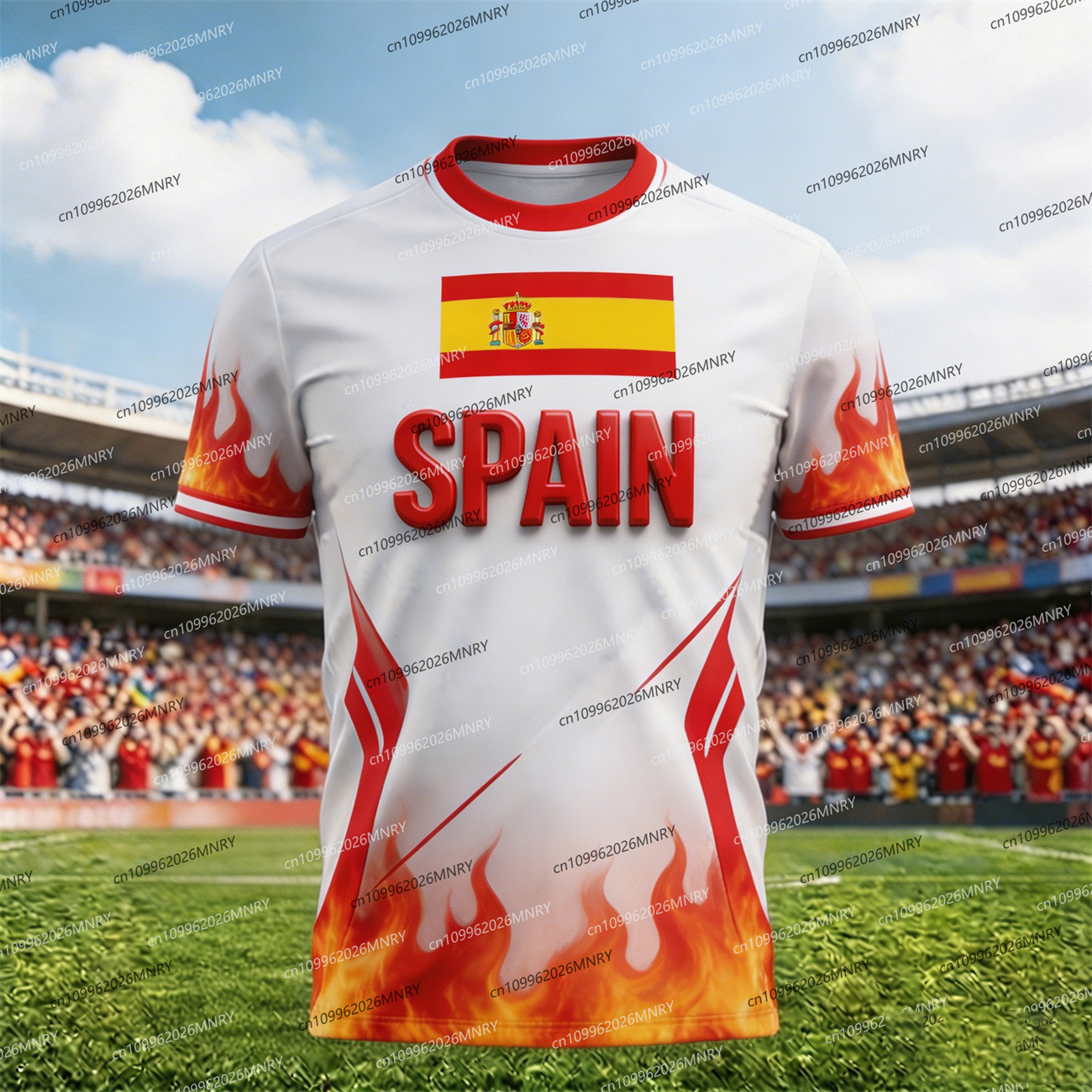 2026 Spain Flag Emblem tshirt  - Men'S Fashion Logo บทวิจารณ์และราคา
