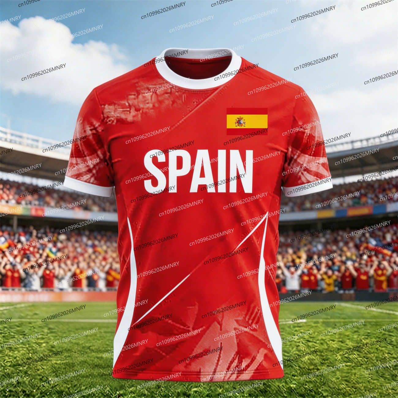 2026 Spain Flag Emblem tshirt  - Men'S Fashion Logo บทวิจารณ์และราคา