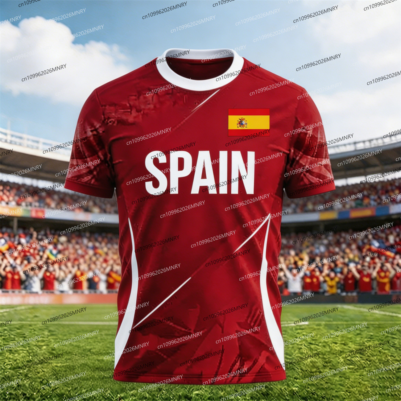 2026 Spain Flag Emblem tshirt  - Men'S Fashion Logo บทวิจารณ์และราคา