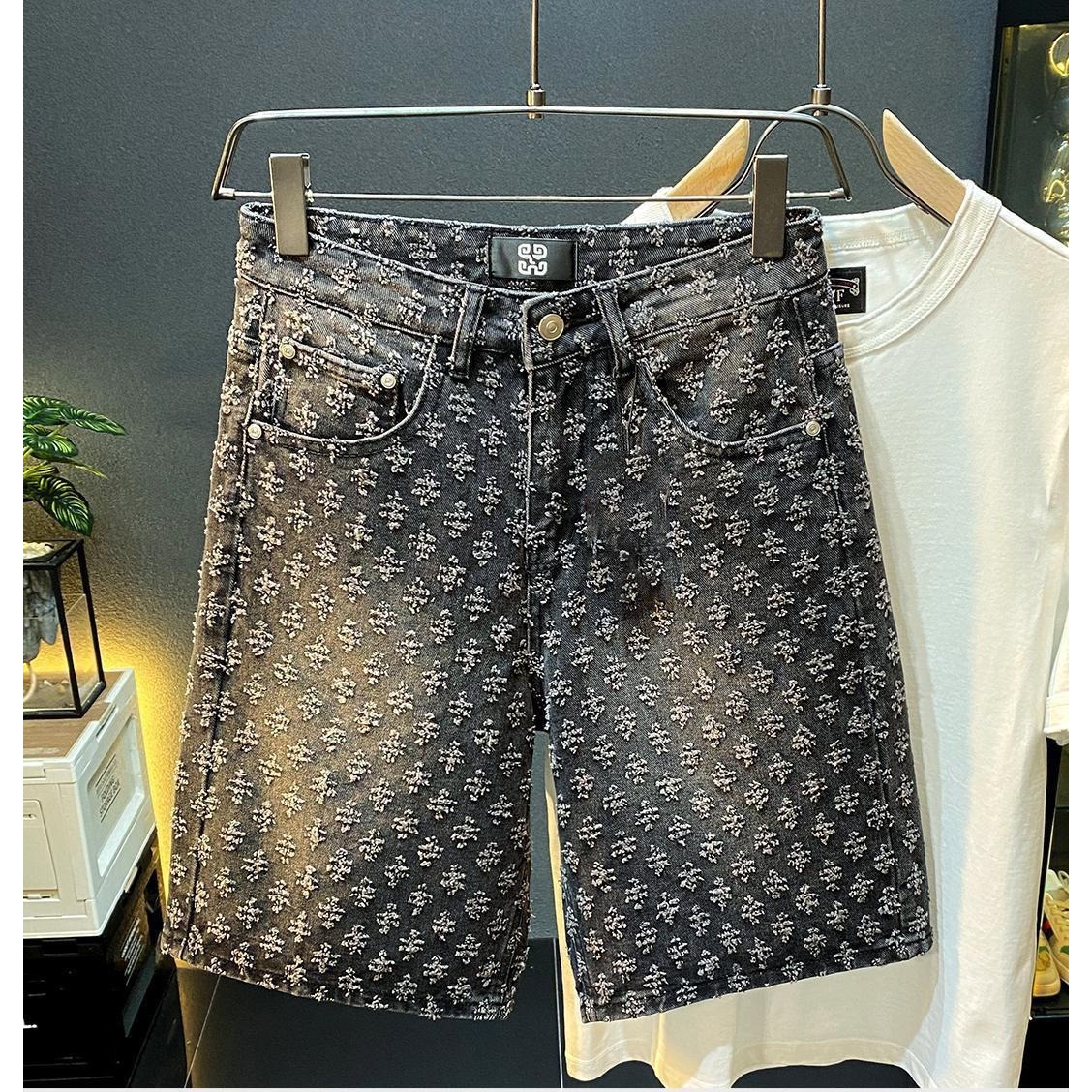 Summer High Street Denim Short - Men'S Fashion Jeans บทวิจารณ์และราคา