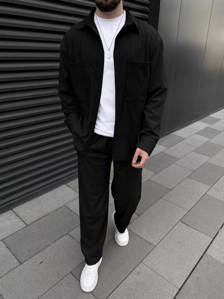Men's corduroy two-piece outfi - Mens Fashion Trend บทวิจารณ์และราคา