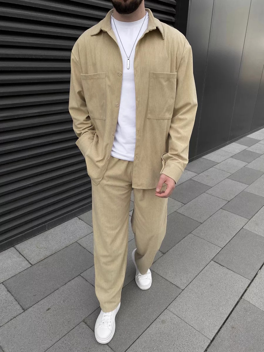 Men's corduroy two-piece outfi - Mens Fashion Trend บทวิจารณ์และราคา