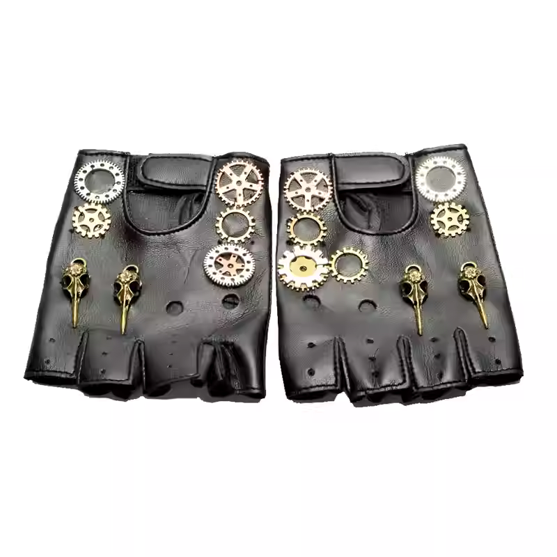 Steampunk PU Leather Fingerles - Men'S Fashion Accessories บทวิจารณ์และราคา