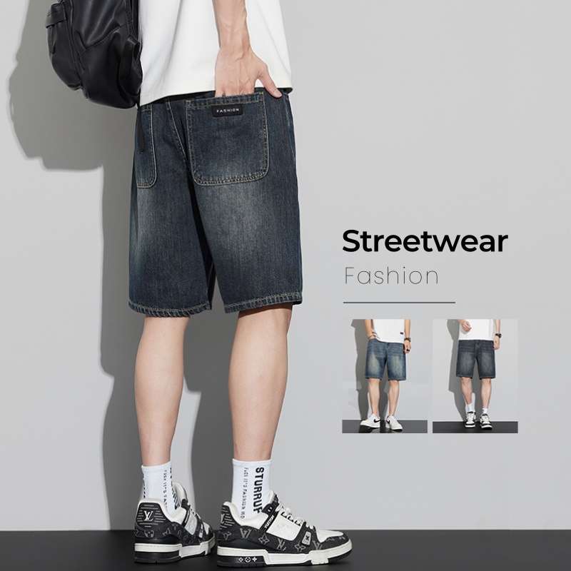 Men's Vintage Denim Shorts Sum - Men'S Fashion Jeans บทวิจารณ์และราคา