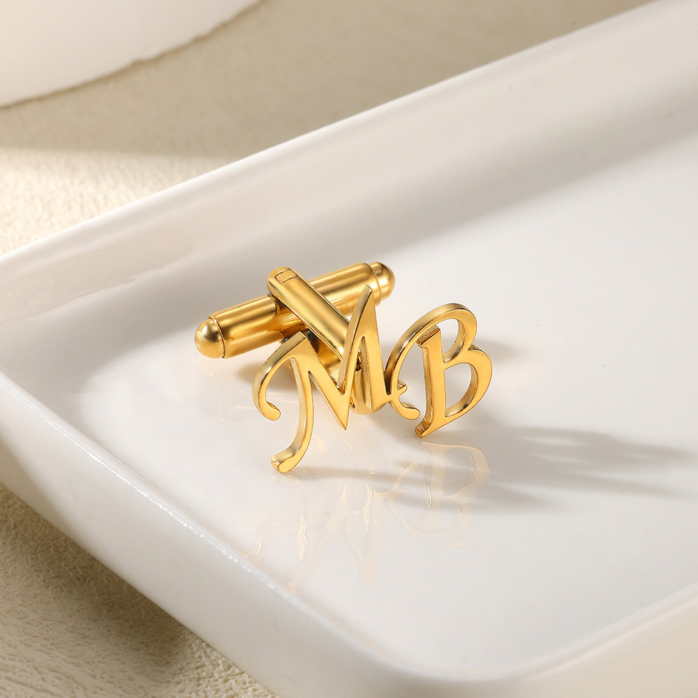 Customized Initial Letter Cuff - Men'S Fashion Gold Chain บทวิจารณ์และราคา