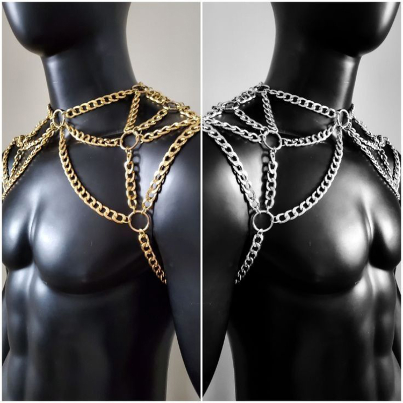 Punk Men Shoulder Body Chain B - Men'S Fashion Gold Chain บทวิจารณ์และราคา