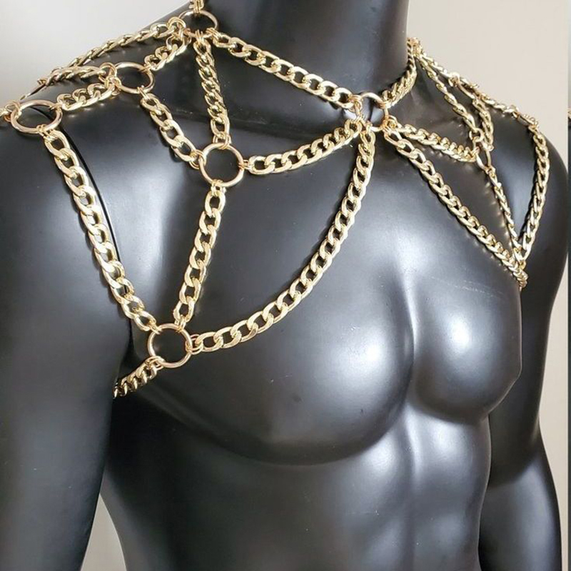 Punk Men Shoulder Body Chain B - Men'S Fashion Gold Chain บทวิจารณ์และราคา