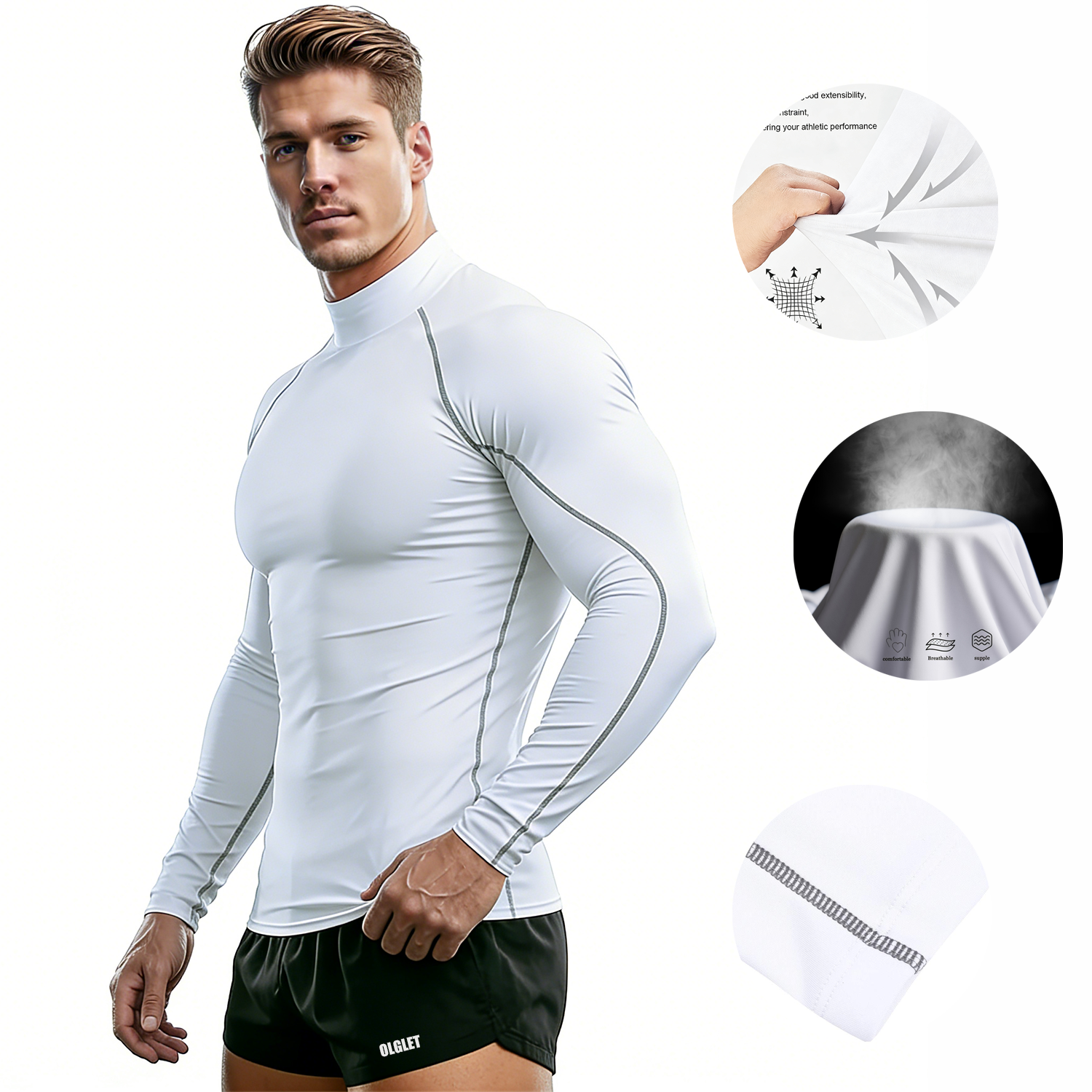 Sport T-shirt Men Compression  - Compression Shirt Workout บทวิจารณ์และราคา