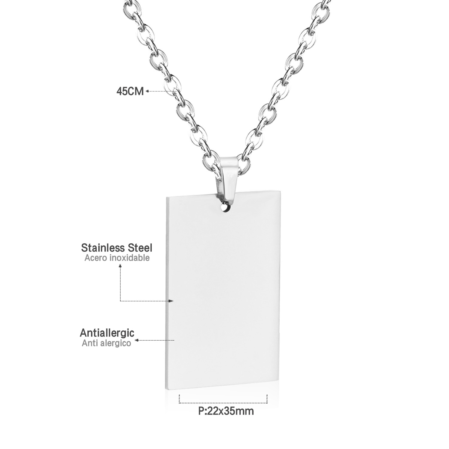 LUXUSTEEL Simple Tag Pendant N - Mens Fashion Discord บทวิจารณ์และราคา