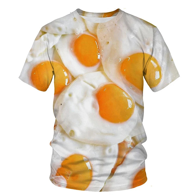 Funny Fried Eggs 3D Printed T- - Men'S Fashion Hamburg บทวิจารณ์และราคา