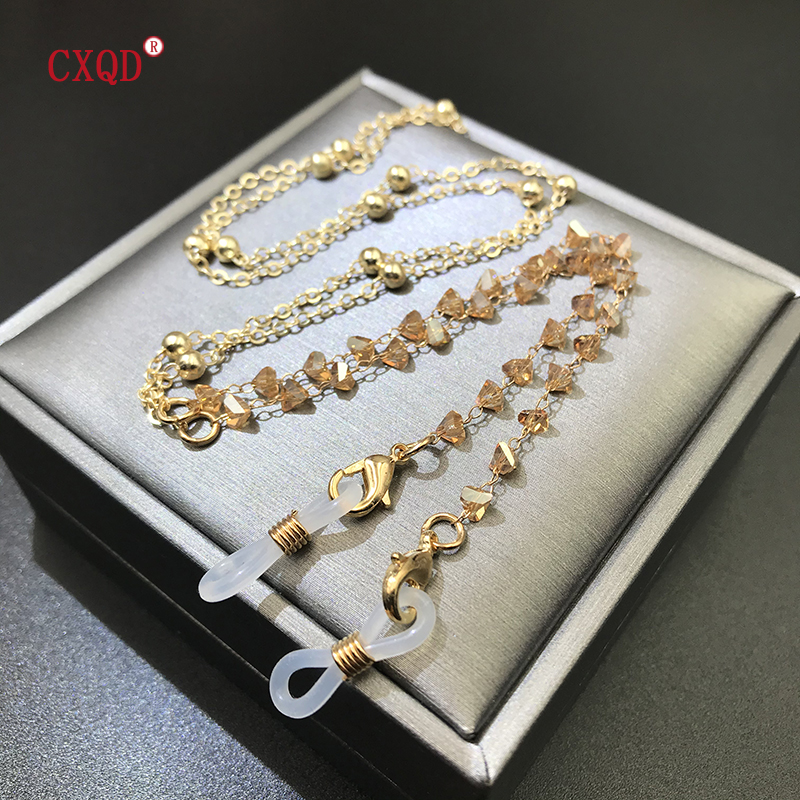 Colorful Triangular Glass Bead - Men'S Fashion Gold Chain บทวิจารณ์และราคา