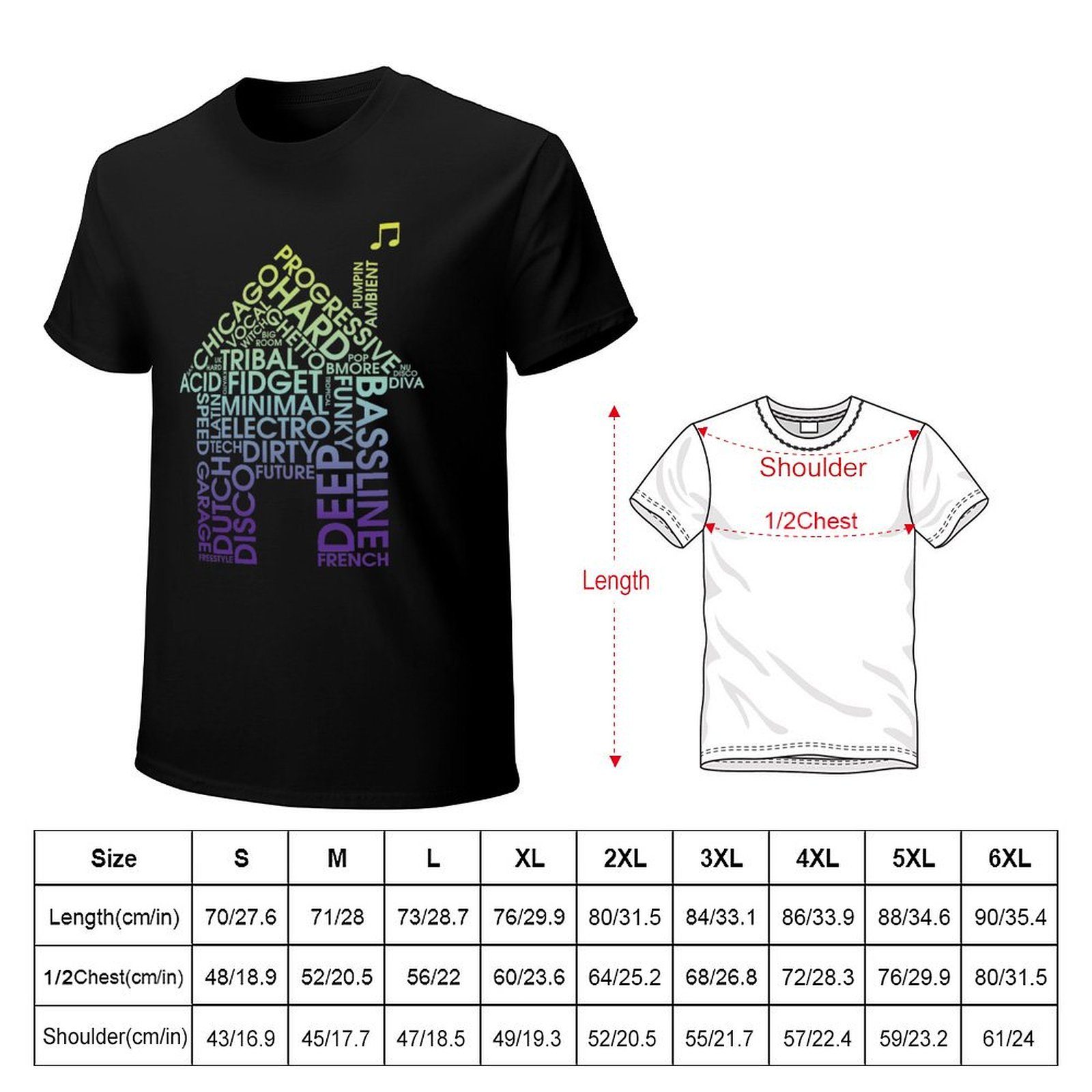 House Music Genres T-Shirt Fas - Men'S Fashion Genres บทวิจารณ์และราคา