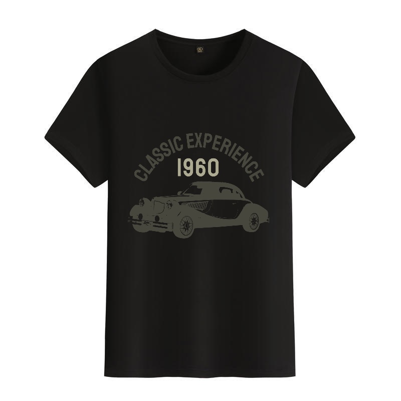 Men's Black Round-Neck Short-S - Men'S Fashion 1960S บทวิจารณ์และราคา