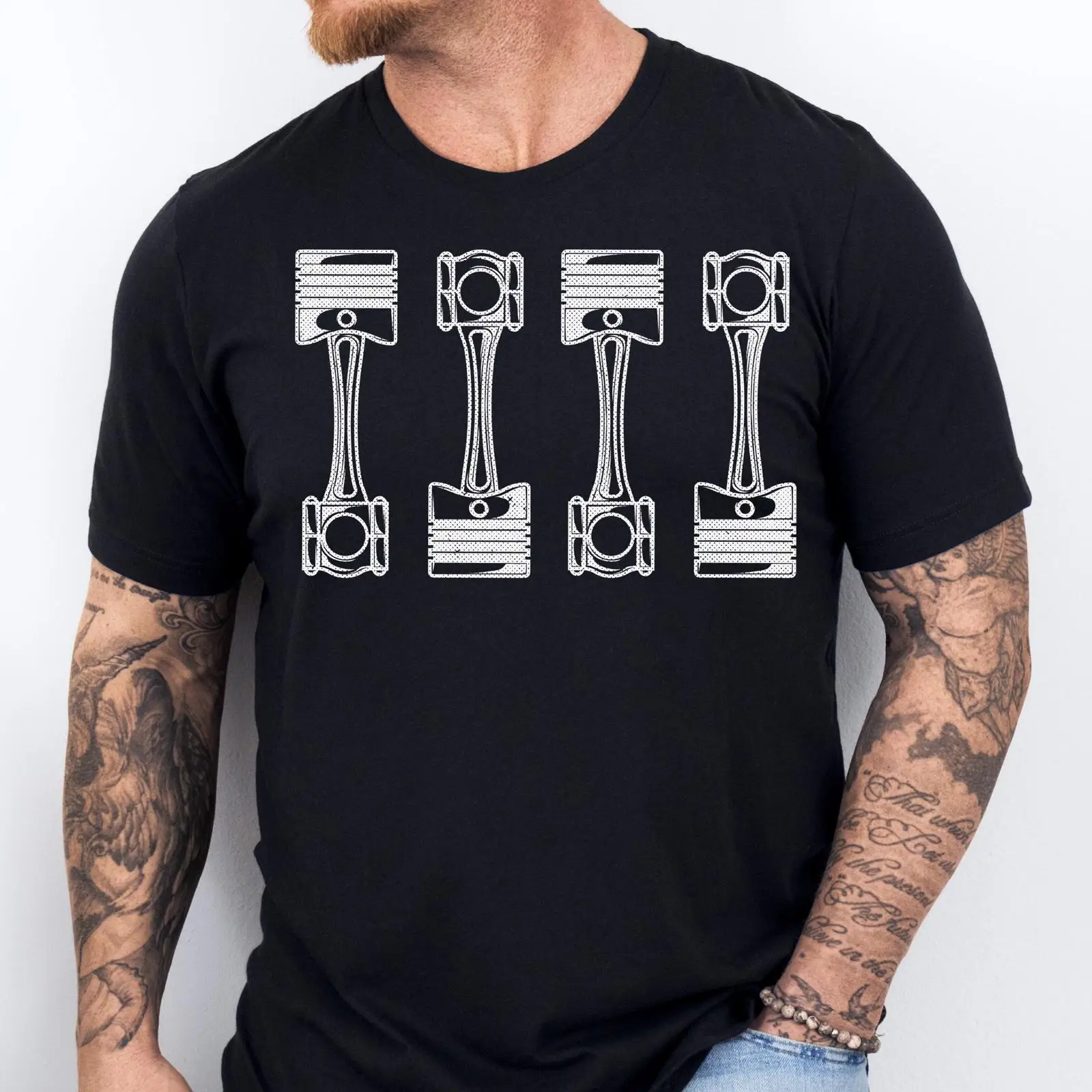 Car Engine Pistons T Shirt Aut - Men'S Fashion Garage บทวิจารณ์และราคา