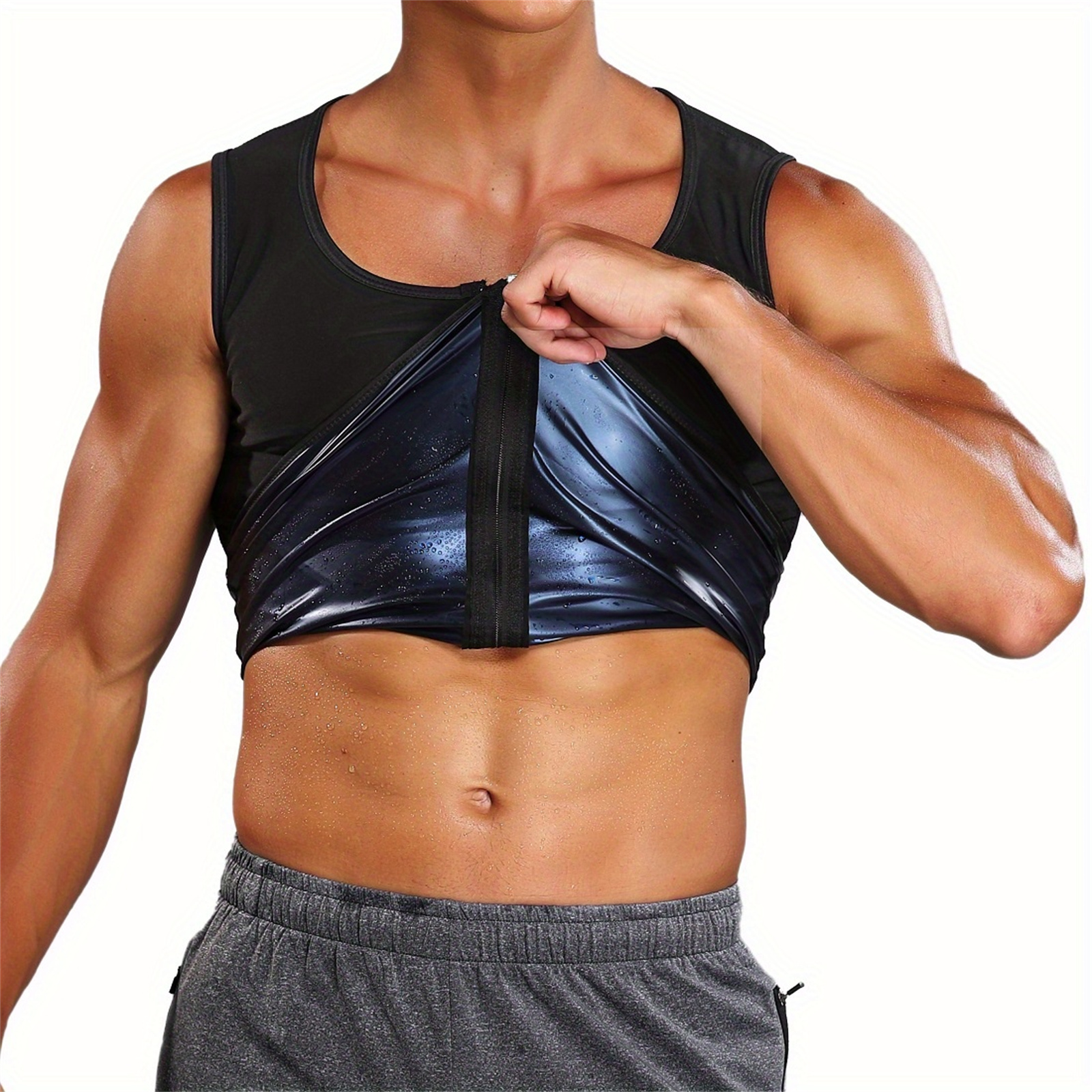 1pcs Sauna Sweat Suits Shirt V - Compression Shirt Workout บทวิจารณ์และราคา