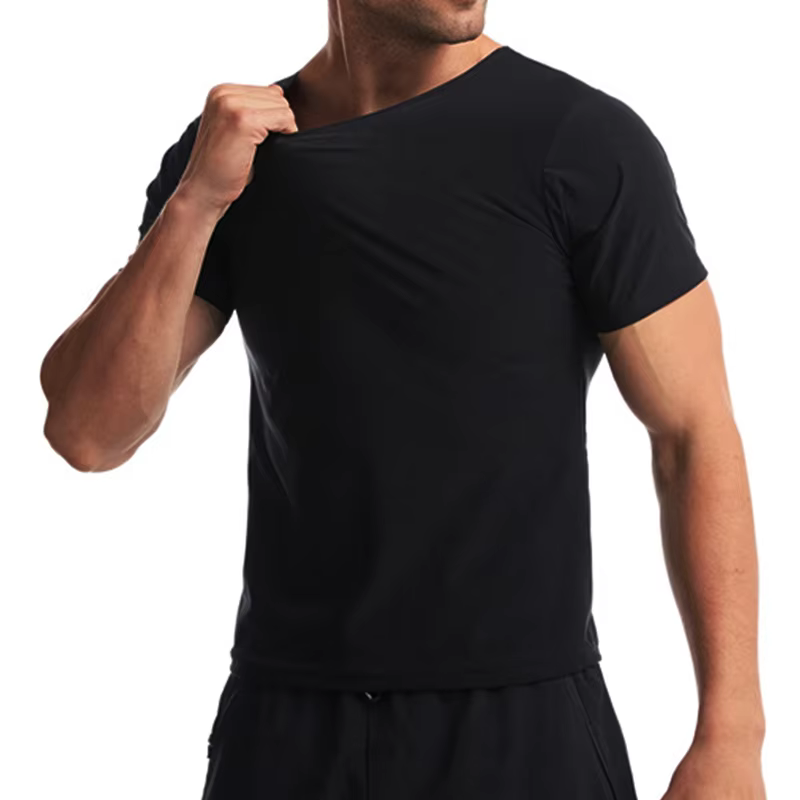 Men Sauna Sweat Short Sleeve H - Compression Shirt Workout บทวิจารณ์และราคา