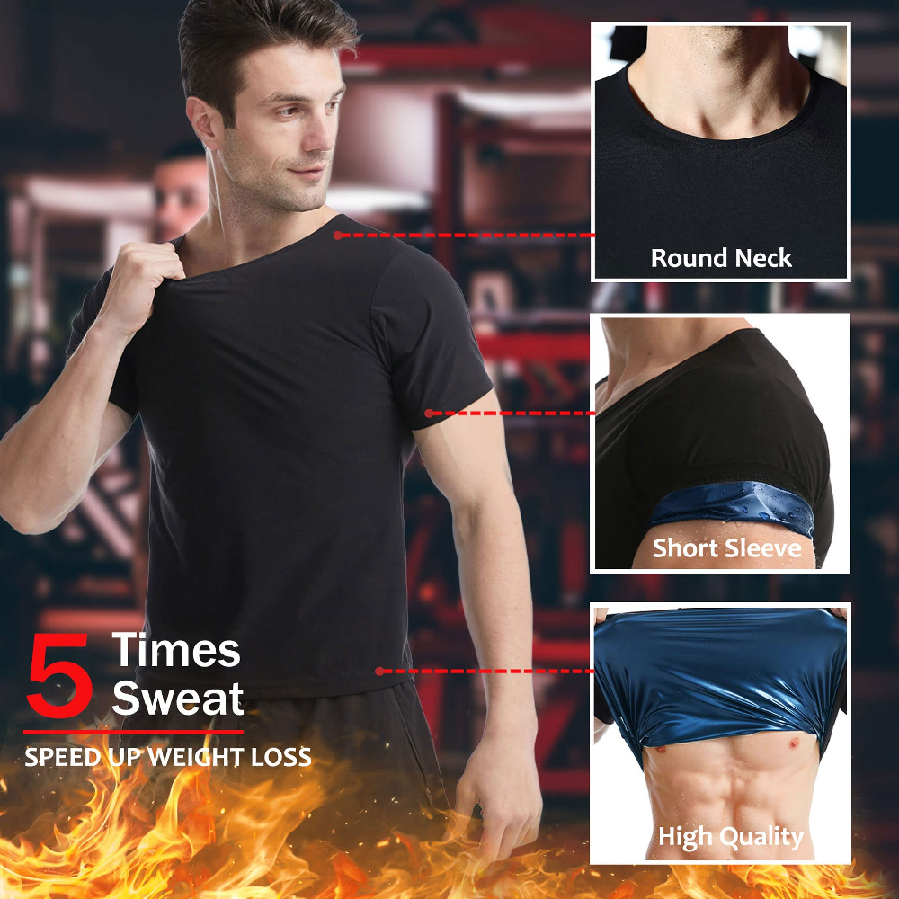 1PCS  Short Sleeve Sauna Shirt - Compression Shirt Workout บทวิจารณ์และราคา