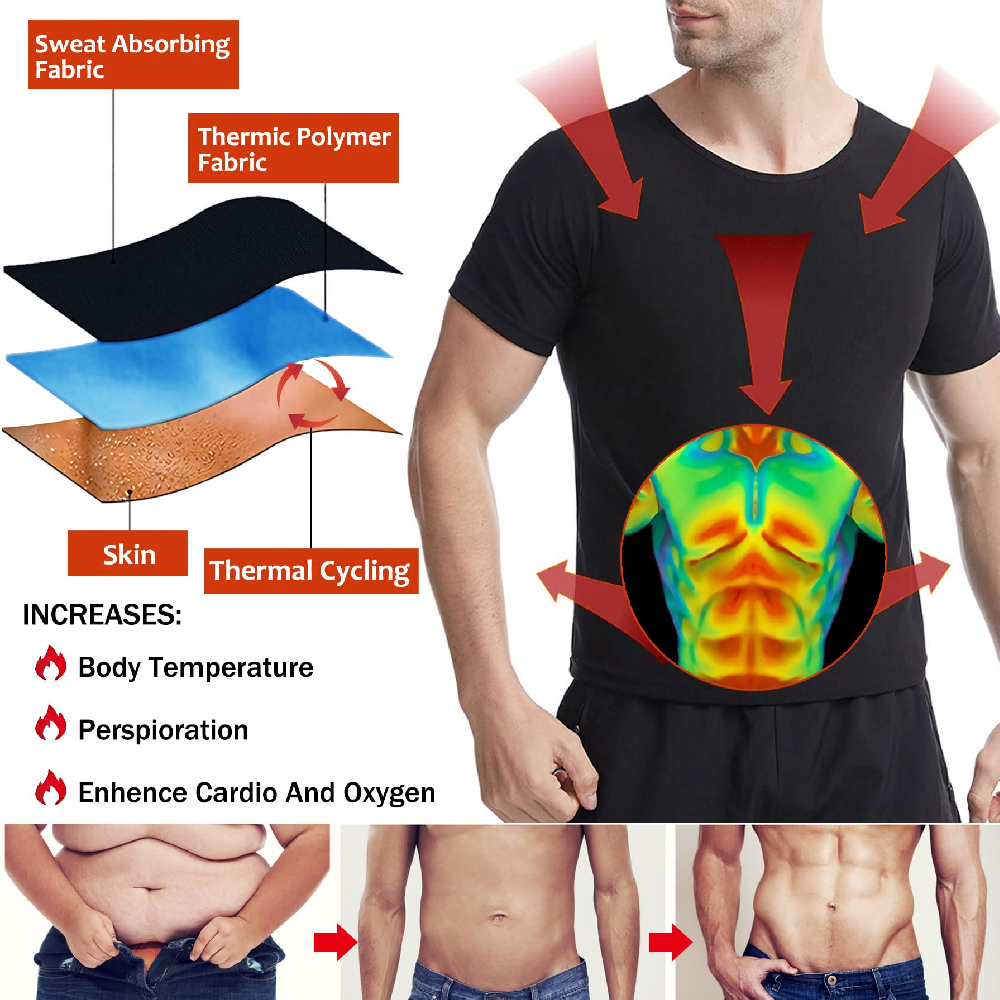 1PCS  Short Sleeve Sauna Shirt - Compression Shirt Workout บทวิจารณ์และราคา